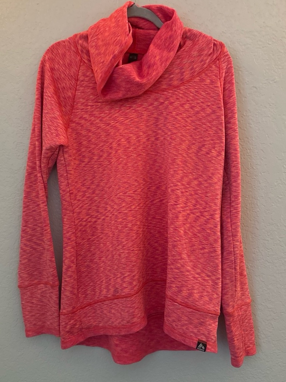 RBX Heathered Coral Cowl Neck Sweater